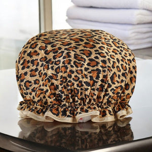 Gorro de ducha GRANDE para cabello completo / rizos - Leopardo / Pantera