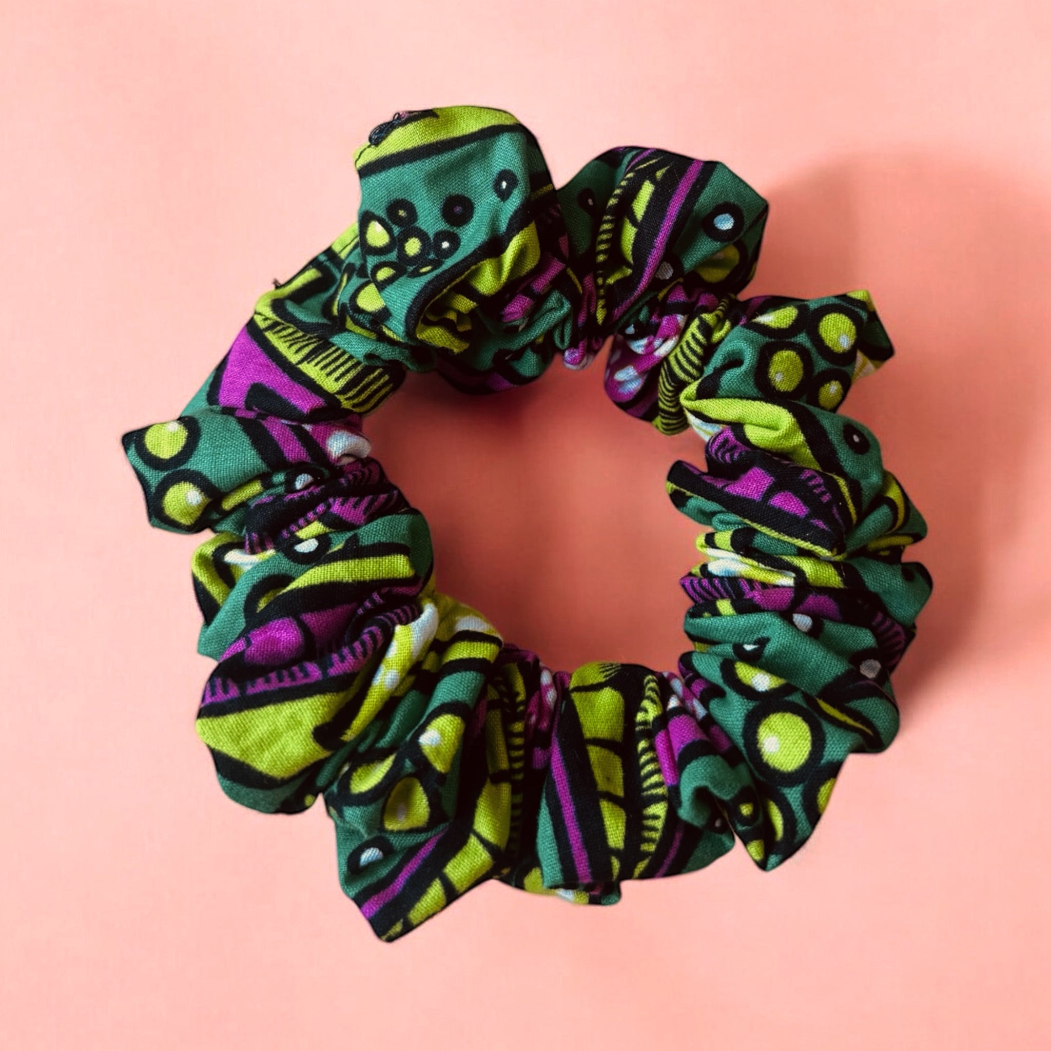 Scrunchie estampado africano - Accesorios para el cabello Adultos - Verde mix