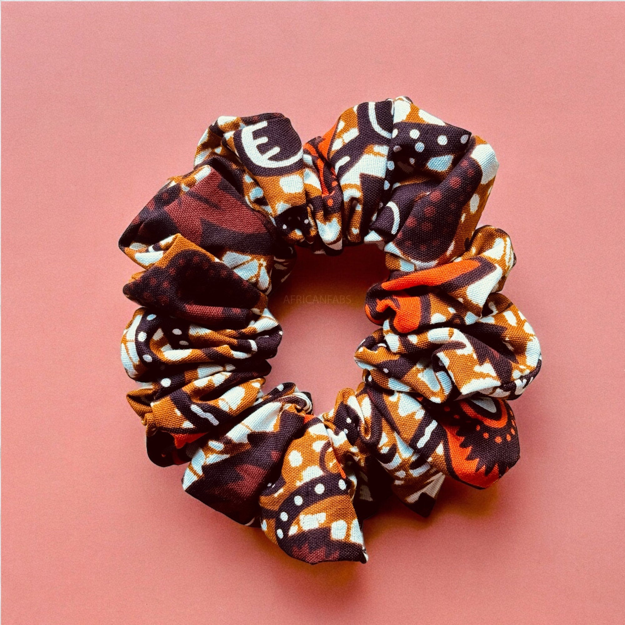 Scrunchie estampado africano - Accesorios Pelo Adultos - Marrón