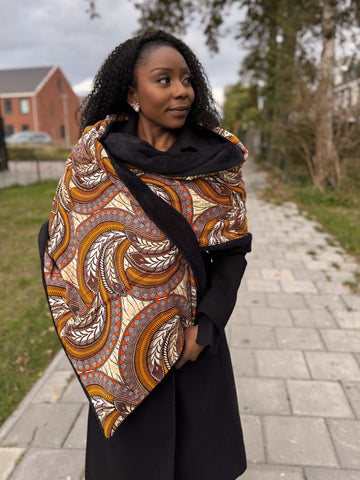 Bufanda de invierno estampado africano para Adultos Unisex - Naranja Pluma