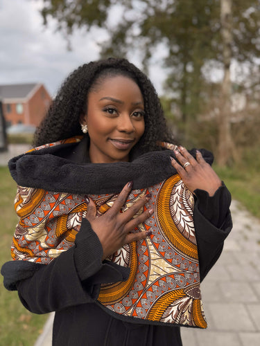 Bufanda de invierno estampado africano para Adultos Unisex - Naranja Pluma