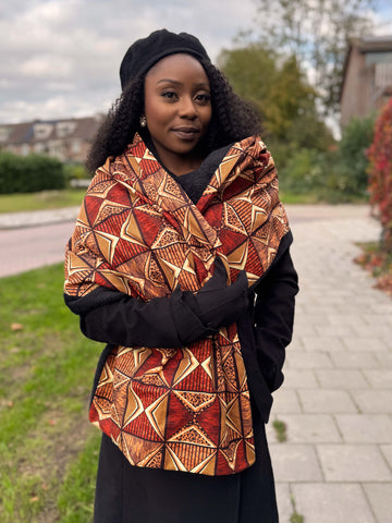 Bufanda de invierno estampado africano para Adultos Unisex - Prism Marrón