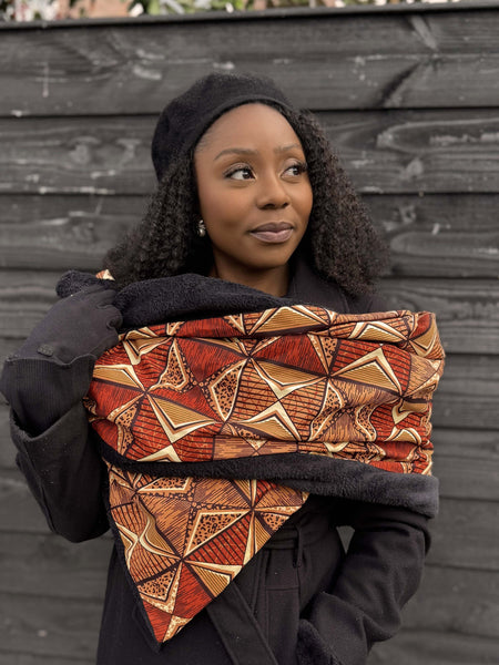 Bufanda de invierno estampado africano para Adultos Unisex - Prism Marrón
