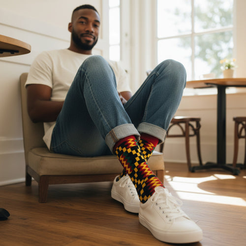 Calcetines africanos / Calcetines afro / Calcetines kente - Juego de 3 pares  ( OWO )