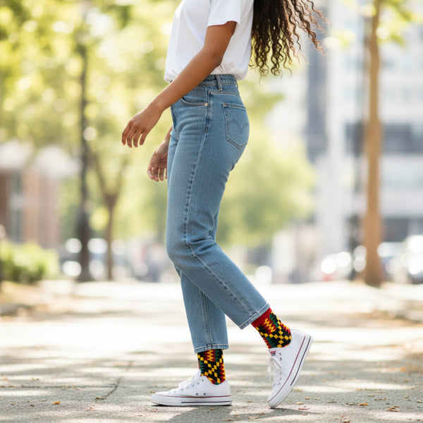 Calcetines africanos / Calcetines afro / Calcetines kente - Rojo