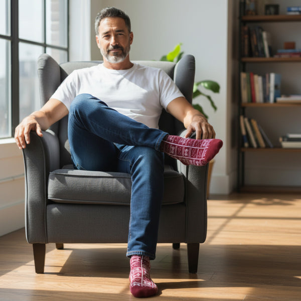 Calcetines africanos / Calcetines afro / Calcetines bogolan - Rojo oscuro