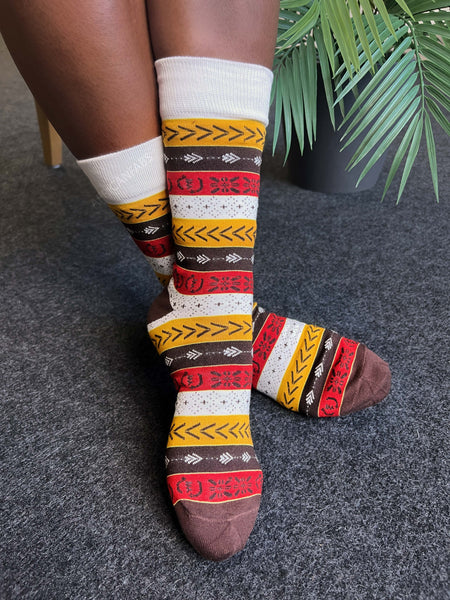Calcetines africanos / Juego de calcetines afro BAMABARA en bolsa - Juego de 4 pares