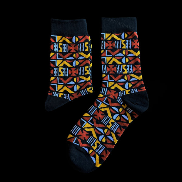 Calcetines africanos / Juego de calcetines afro BAMABARA en bolsa - Juego de 4 pares