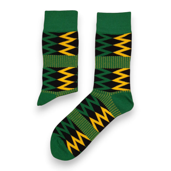Calcetines africanos / Calcetines afro / Juego de 3 pares - Verde Kente KOFI