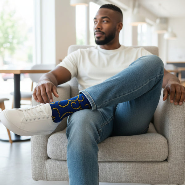 Calcetines africanos / Calcetines afro / Juego de 3 pares - Azul EHAIRRỌVBUGIE