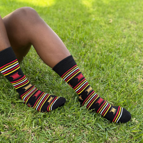 Calcetines africanos / Calcetines afro / Calcetines kente - Negro Rojo Amarillo