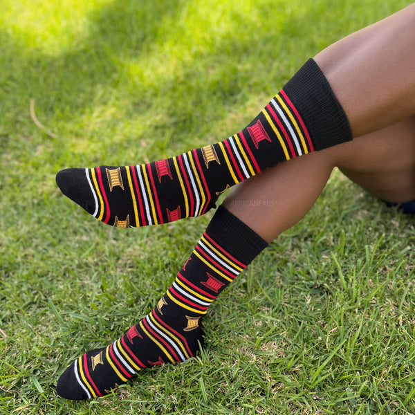 Calcetines africanos / Calcetines afro / Calcetines kente - Negro Rojo Amarillo