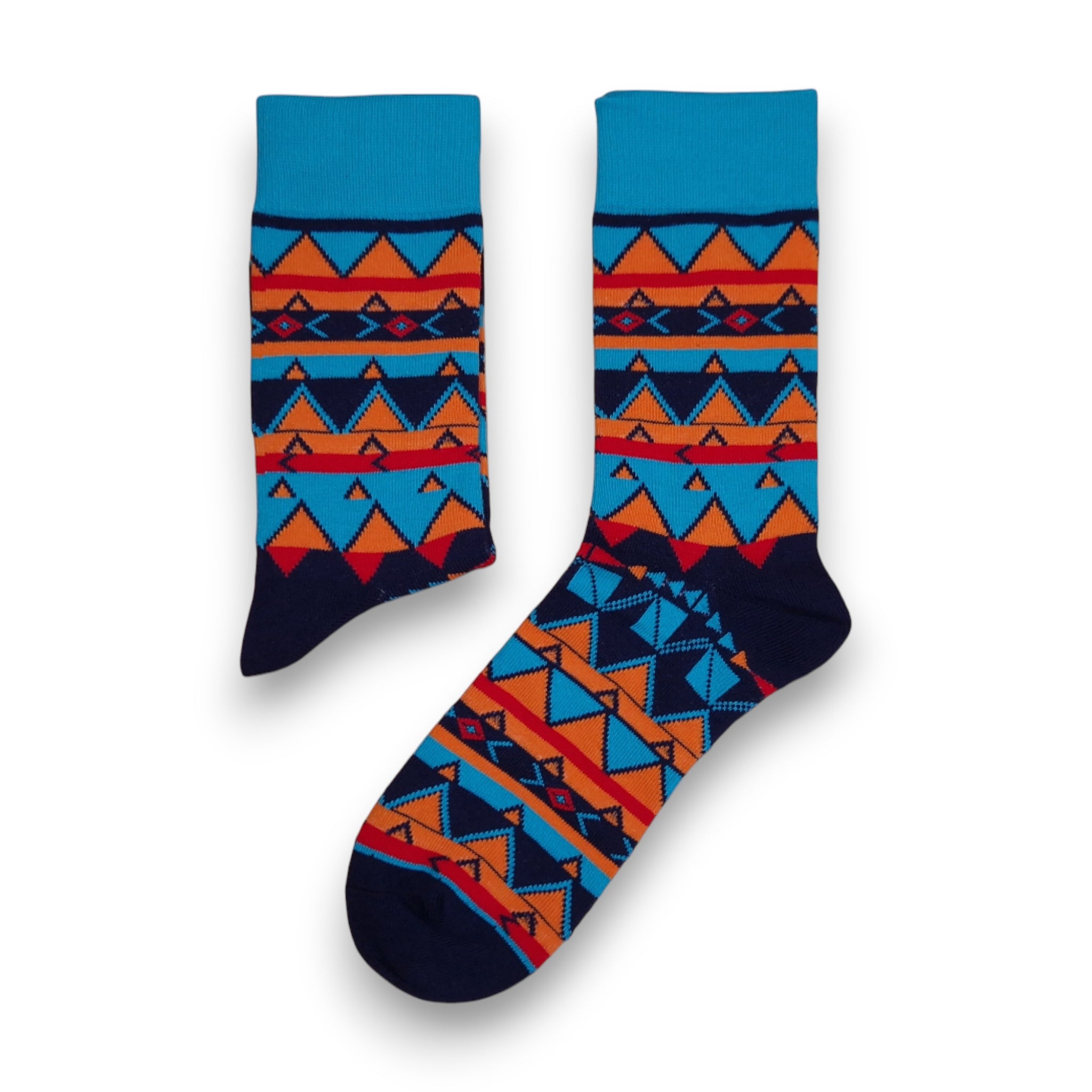 Calcetines africanos / Calcetines afro / Calcetines kente - Azul Naranja Tribal print