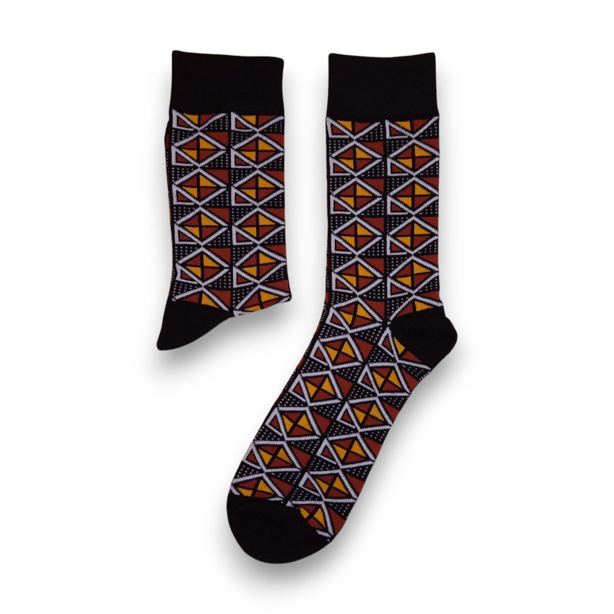 Calcetines africanos / Calcetines afro / Calcetines kente - Granate Bogolan