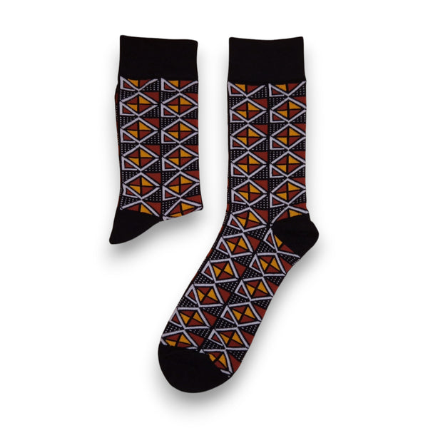 Calcetines africanos / Calcetines afro / Calcetines kente - Granate Bogolan