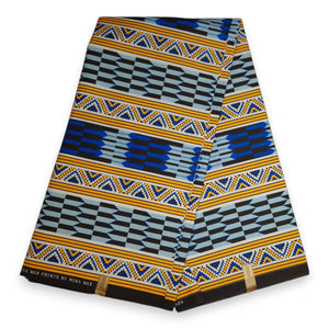 Tela estampada africana - Amarillo Kente - Polialgodón