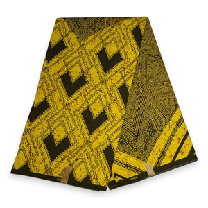 Tela estampada africana - Amarillo Diamonds - Polialgodón