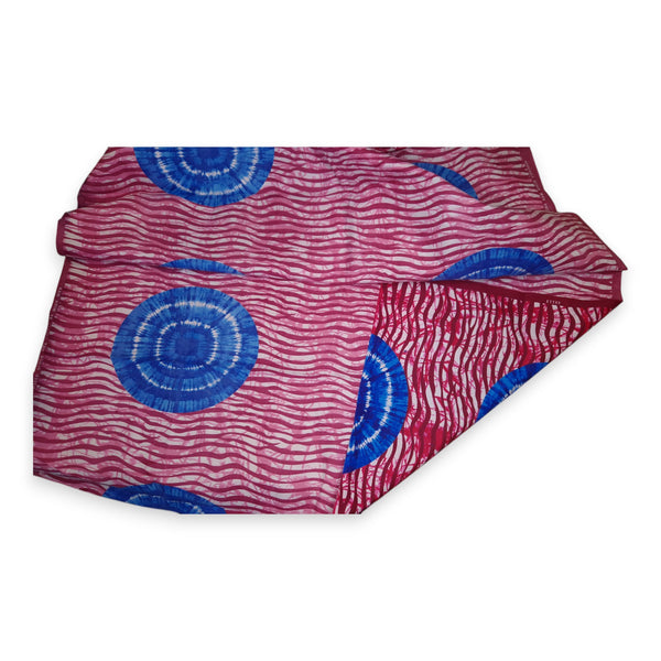 Tela estampada africana - Rosa / Azul Tie Dye - Polialgodón