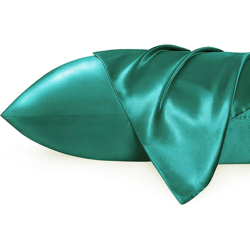 Funda de almohada de satén Verde suave 60 x 70 cm tamaño de almohada - Funda de almohada / funda de cojín de satén sedoso