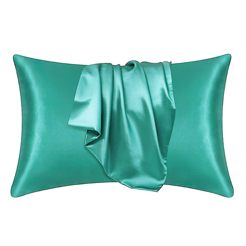 Funda de almohada de satén Verde suave 60 x 70 cm tamaño de almohada - Funda de almohada / funda de cojín de satén sedoso