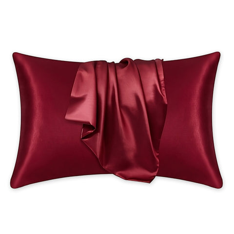 Funda de almohada de satén Rojo 60 x 70 cm tamaño de almohada - Funda de almohada / funda de cojín de satén sedoso