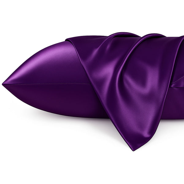 Funda de almohada de satén Morado 60 x 70 cm tamaño de almohada - Funda de almohada / funda de cojín de satén sedoso