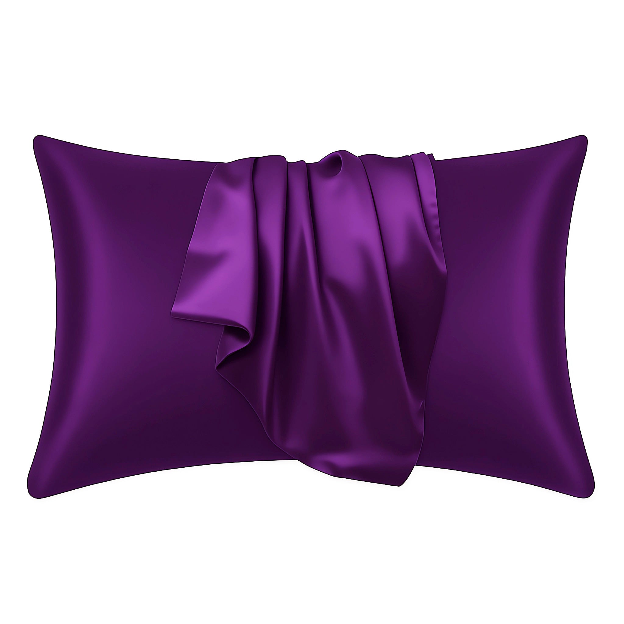 Funda de almohada de satén Morado 60 x 70 cm tamaño de almohada - Funda de almohada / funda de cojín de satén sedoso