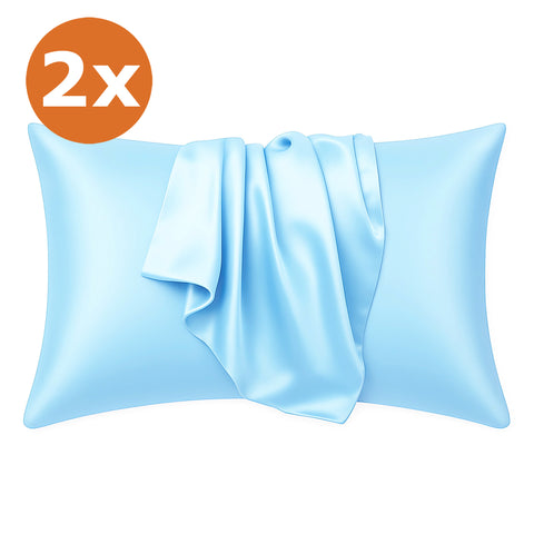2 PIEZAS - Funda de almohada de satén Fucsia 60 x 70 cm tamaño de almohada - Funda de almohada / funda de cojín de satén sedoso