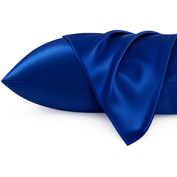 Funda de almohada de satén Azul oscuro 60 x 70 cm tamaño de almohada - Funda de almohada / funda de cojín de satén sedoso