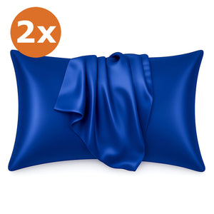 2 PIEZAS - Funda de almohada de satén Fucsia 60 x 70 cm tamaño de almohada - Funda de almohada / funda de cojín de satén sedoso