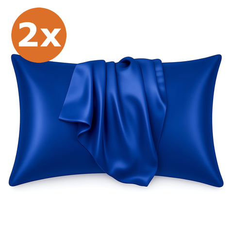 2 PIEZAS - Funda de almohada de satén Fucsia 60 x 70 cm tamaño de almohada - Funda de almohada / funda de cojín de satén sedoso