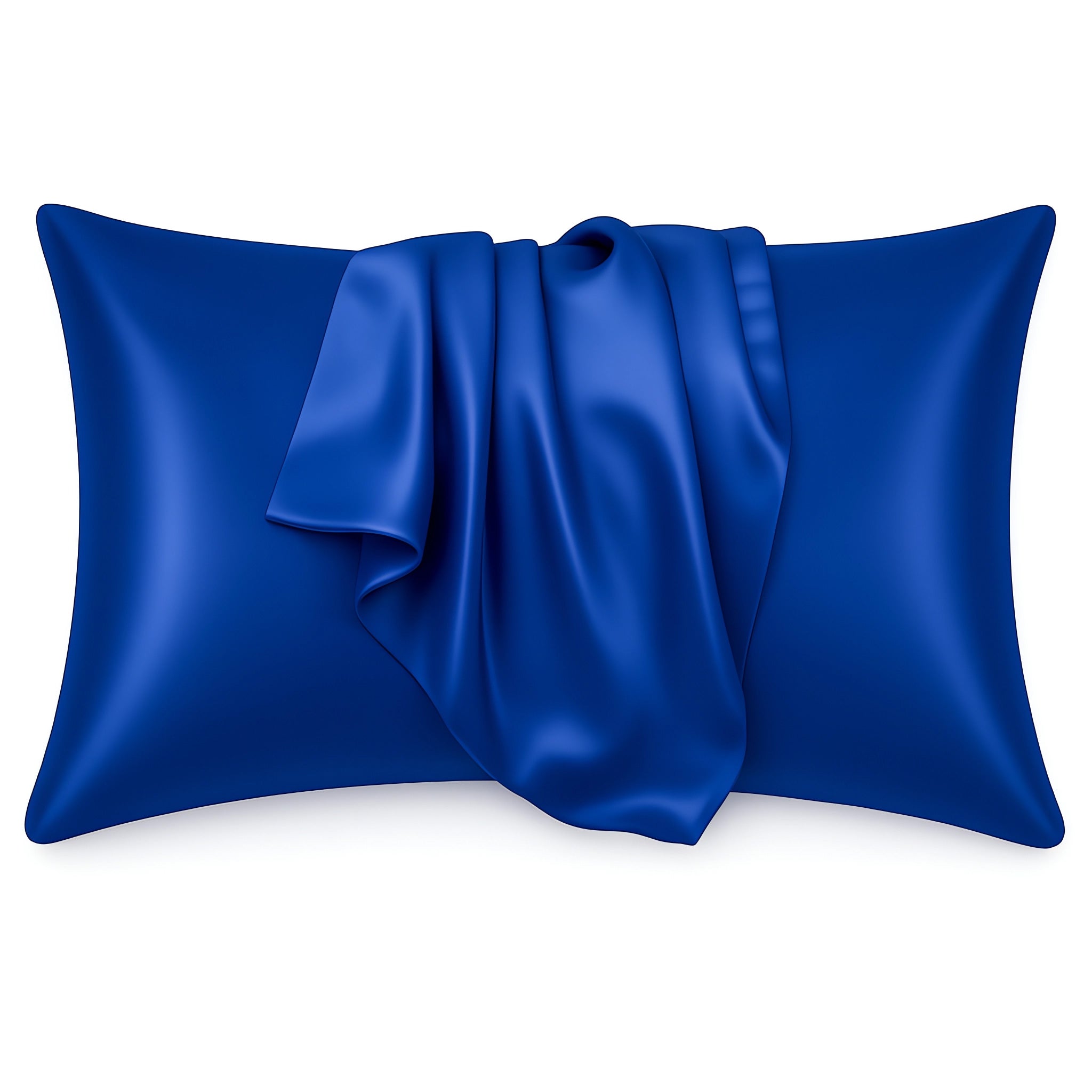 Funda de almohada de satén Azul oscuro 60 x 70 cm tamaño de almohada - Funda de almohada / funda de cojín de satén sedoso