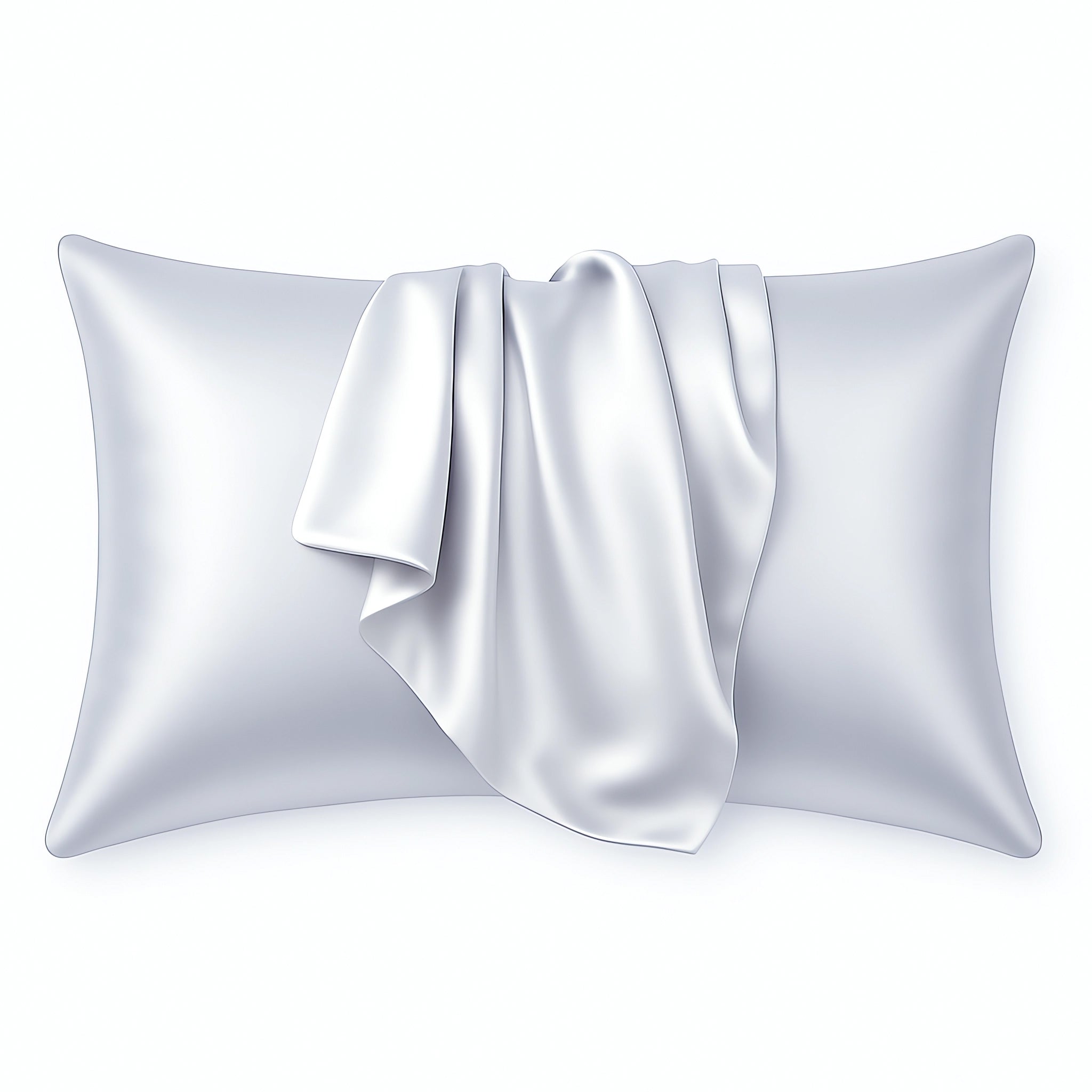 Funda de almohada de satén Gris plateado 60 x 70 cm tamaño de almohada - Funda de almohada / funda de cojín de satén sedoso