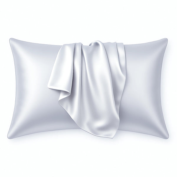 Funda de almohada de satén Gris plateado 60 x 70 cm tamaño de almohada - Funda de almohada / funda de cojín de satén sedoso