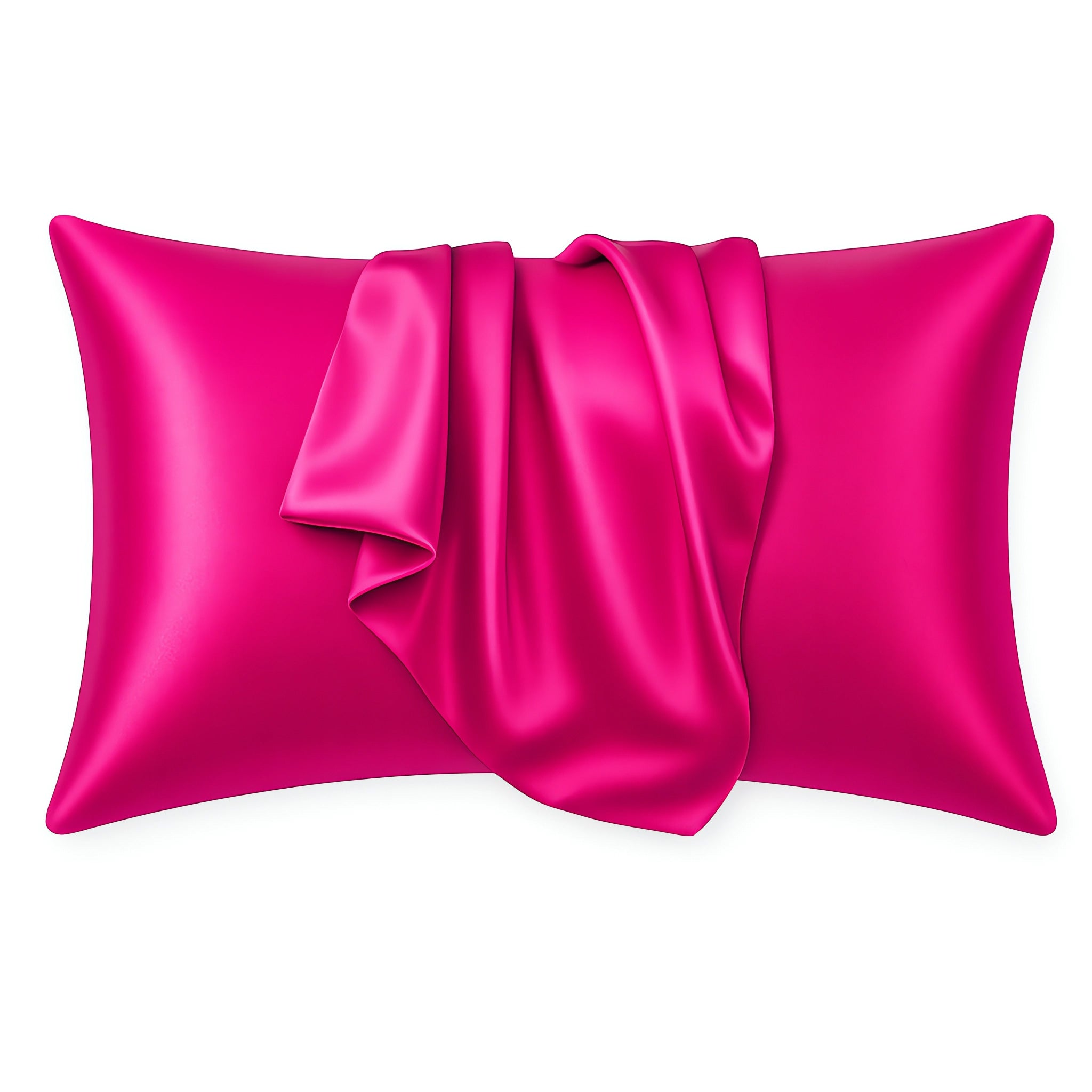 Funda de almohada de satén Fucsia 60 x 70 cm tamaño de almohada - Funda de almohada / funda de cojín de satén sedoso