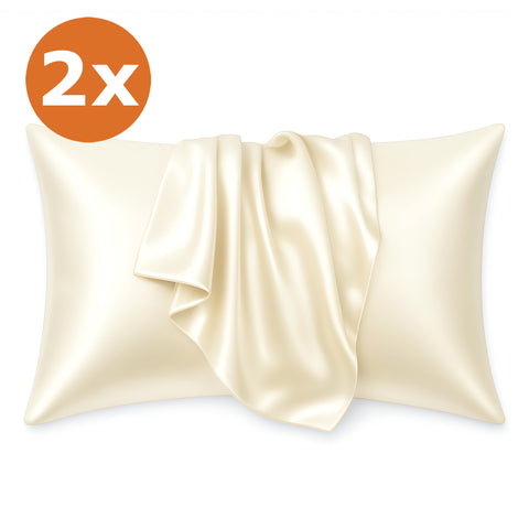 2 PIEZAS - Funda de almohada de satén Fucsia 60 x 70 cm tamaño de almohada - Funda de almohada / funda de cojín de satén sedoso