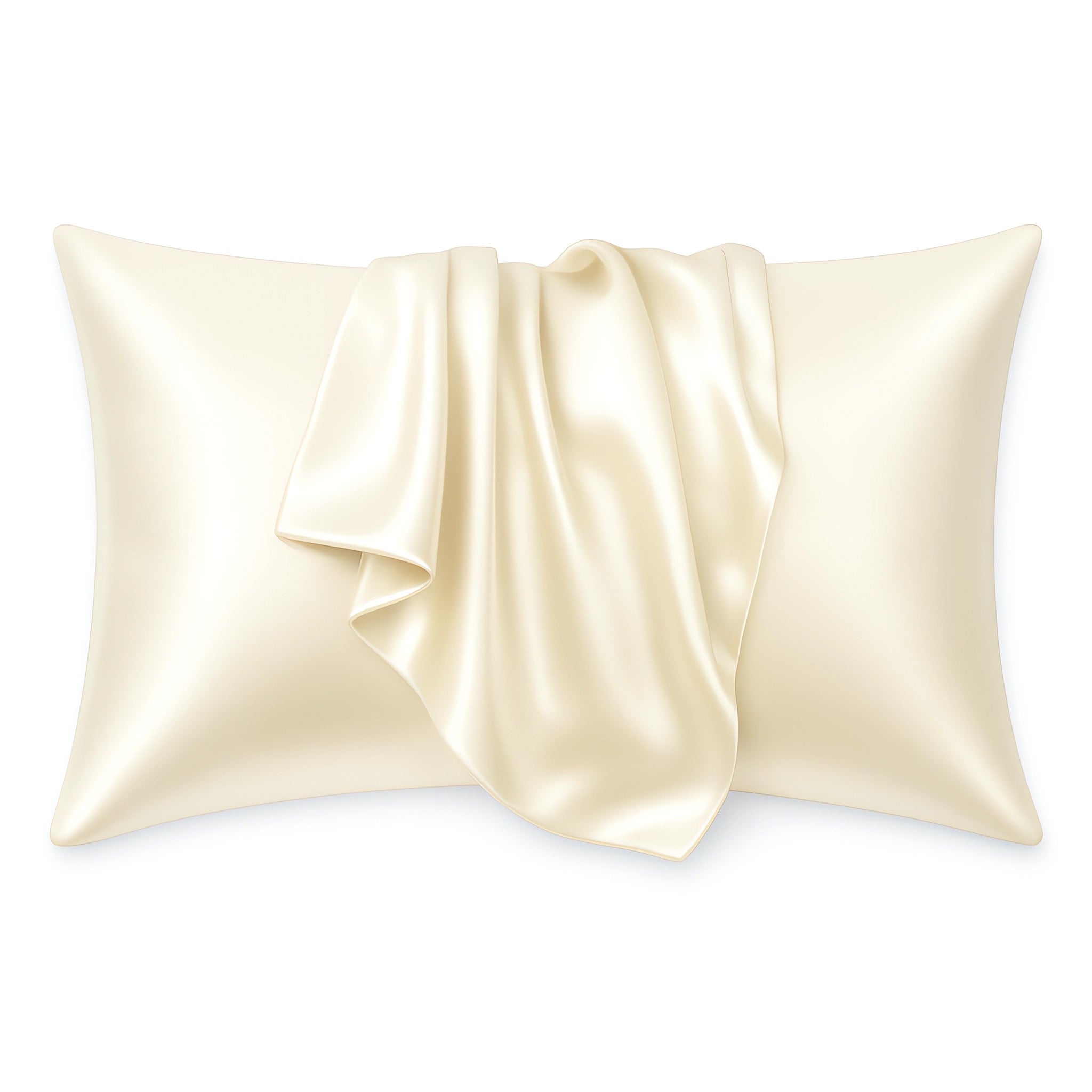Funda de almohada de satén Marfil 60 x 70 cm tamaño de almohada - Funda de almohada / funda de cojín de satén sedoso