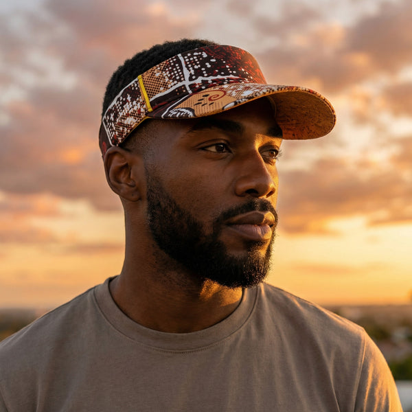 Gorras de visera con estampado africano - Marrón