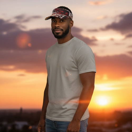 Gorras de visera con estampado africano - Marrón