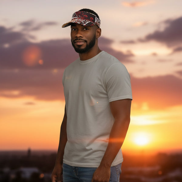 Gorras de visera con estampado africano - Marrón