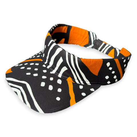 Gorras de visera con estampado africano - Negro / naranja