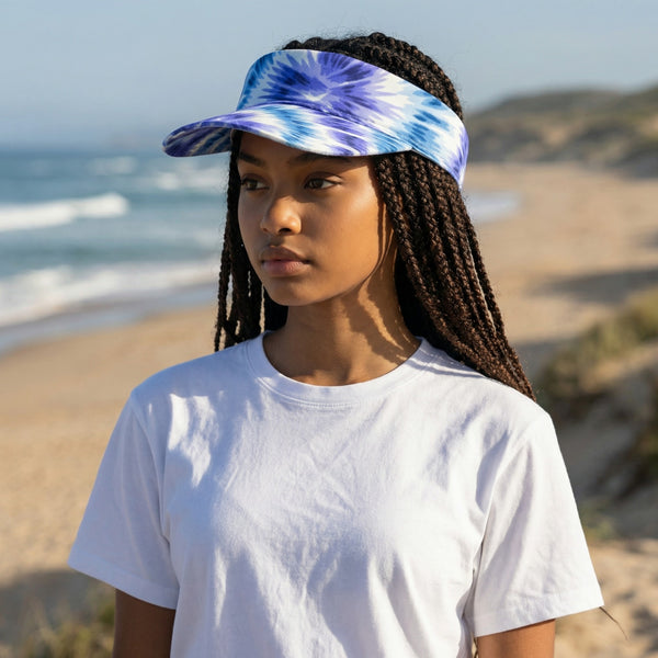 Gorras de visera con estampado africano - Azul Tie Dye