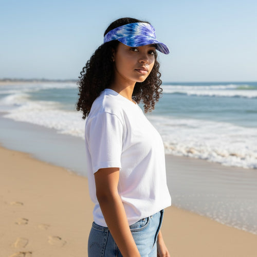 Gorras de visera con estampado africano - Azul Tie Dye
