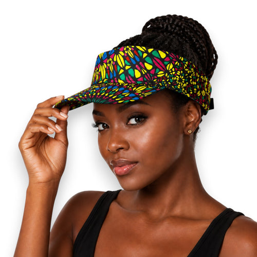 Gorras de visera con estampado africano - Multicolor Sunburst
