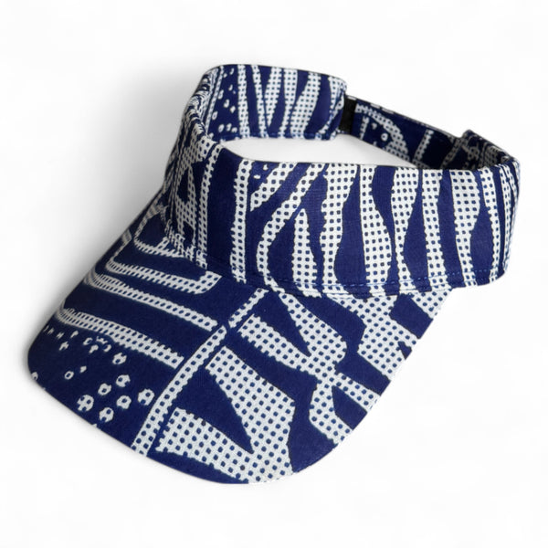 Gorras de visera con estampado africano - Blue Ndop Camerún