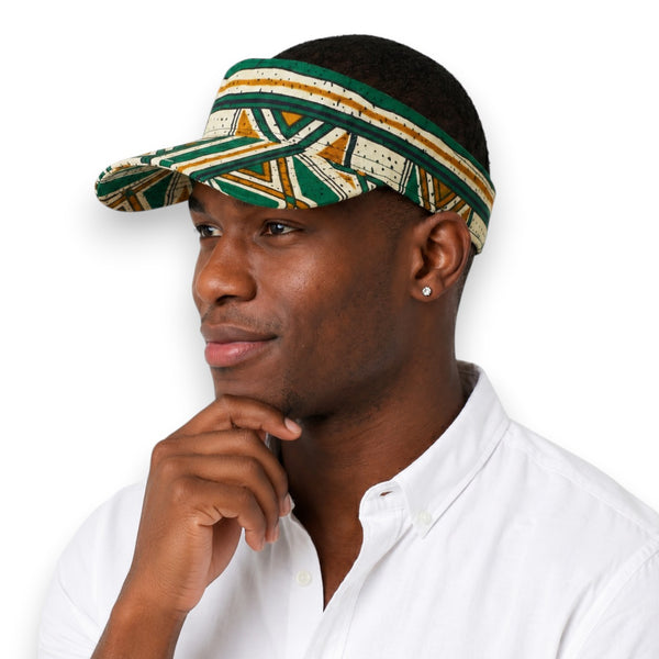 Gorras de visera con estampado africano - Verde Bogolan Heritage