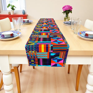 Camino de mesa africano / mantel - Morado / Rosa Kente