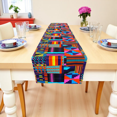 Camino de mesa africano / mantel - Morado / Rosa Kente
