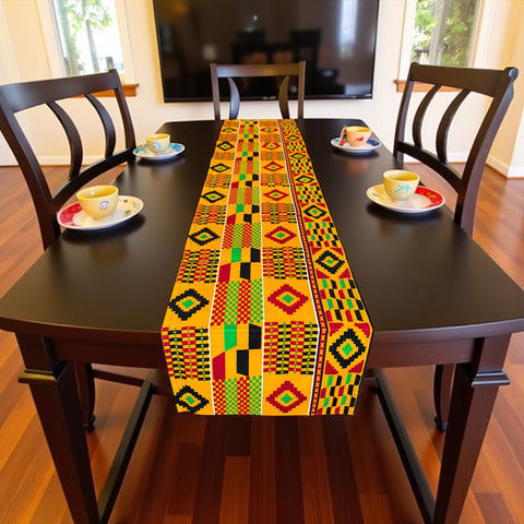 Camino de mesa africano / mantel - Naranja Kente