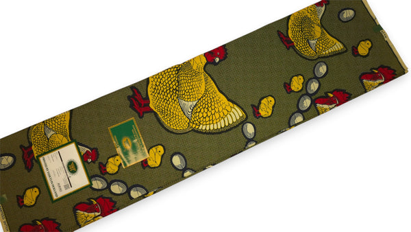 Tela estampada VLISCO Hollandais Wax - Amarillo Rojo Happy family VL0H628